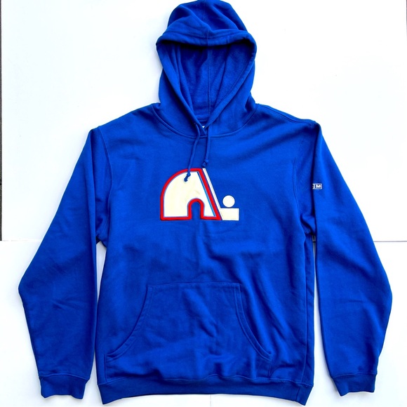 NHL Quebec Nordiques Deep Blue CCM Pullover Hoodie Men’s Large - Picture 1 of 12